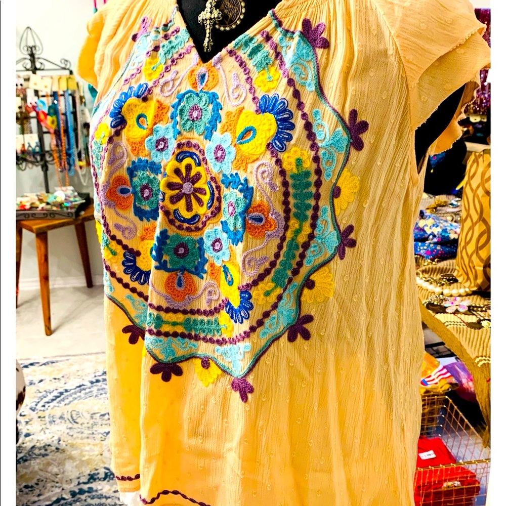 Embroidered top to dye for